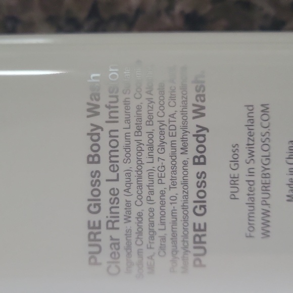PURE by Gloss 9.6 fl oz pump BODY Wash Clear Rinse Lemon INfusion smells great! - Picture 5 of 6